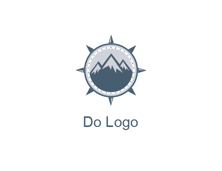 mountains in compass frame