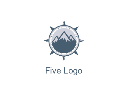 mountains in compass frame