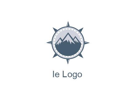 mountains in compass frame