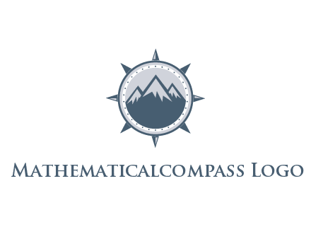 mountains in compass frame