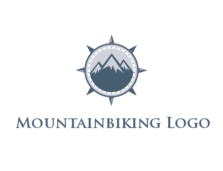 mountains in compass frame