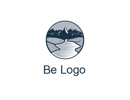 river with mountains in circle