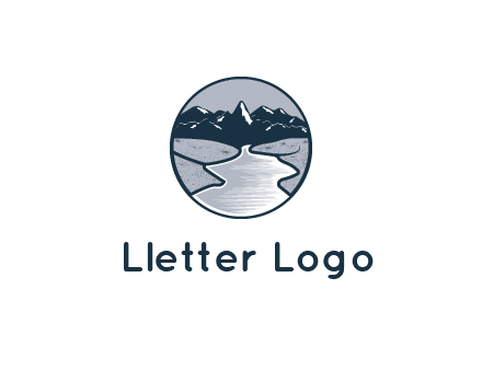 river with mountains in circle