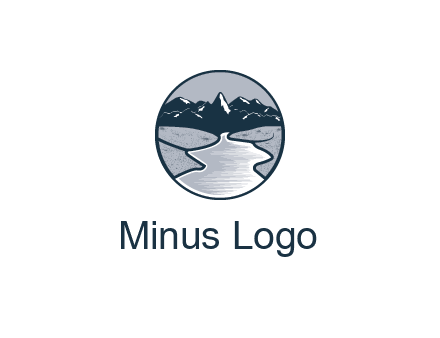 river with mountains in circle