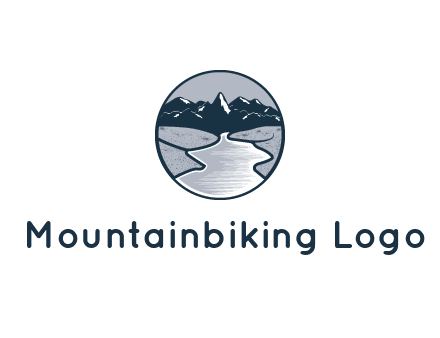 river with mountains in circle