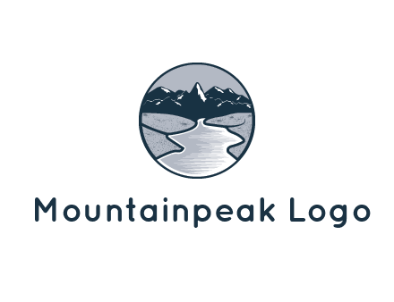 river with mountains in circle