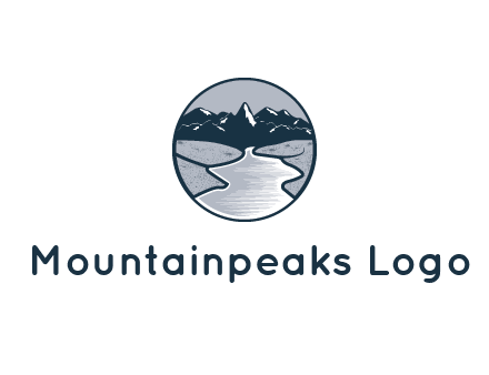 river with mountains in circle