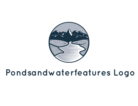 river with mountains in circle