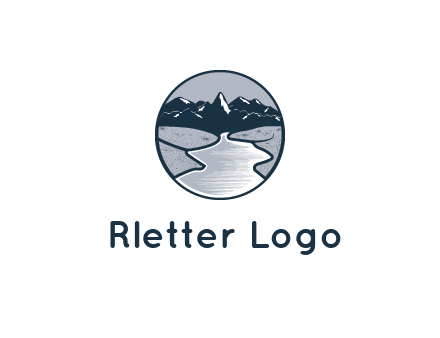 river with mountains in circle
