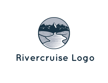 river with mountains in circle