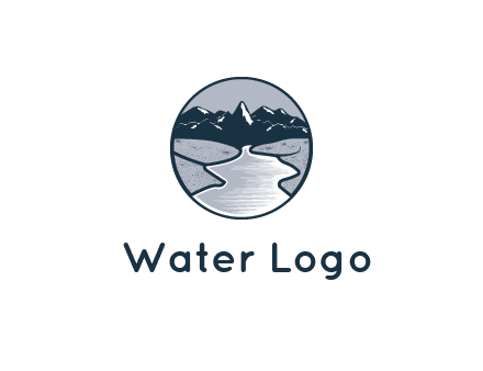 river with mountains in circle