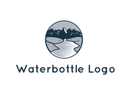 river with mountains in circle