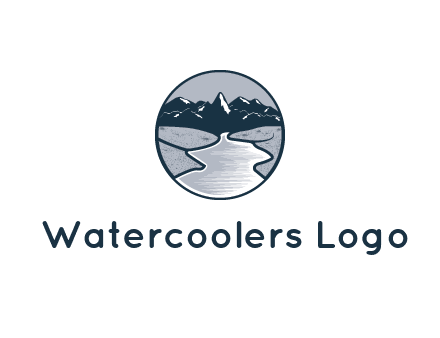 river with mountains in circle