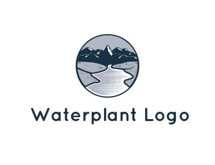 river with mountains in circle