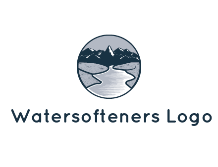 river with mountains in circle