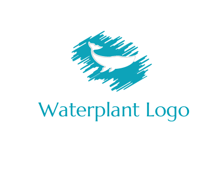 negative spacing whale in scribbled paint