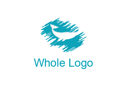 negative spacing whale in scribbled paint