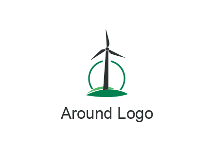 circle behind windmill