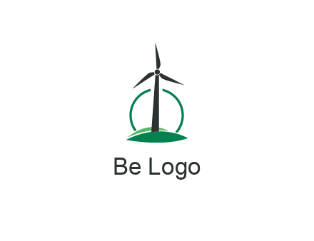 circle behind windmill