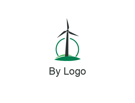 circle behind windmill
