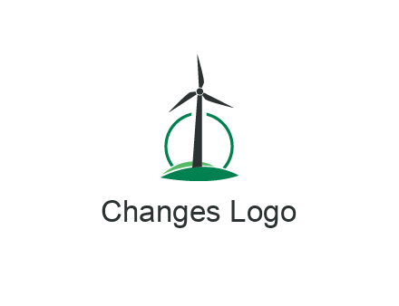 circle behind windmill