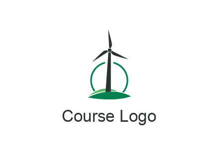 circle behind windmill
