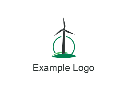 circle behind windmill