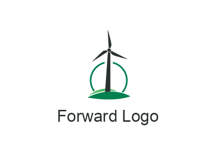 circle behind windmill
