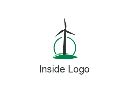 circle behind windmill