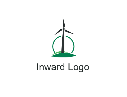 circle behind windmill