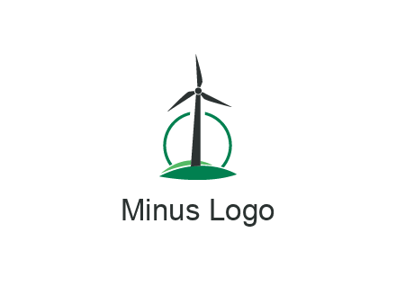 circle behind windmill