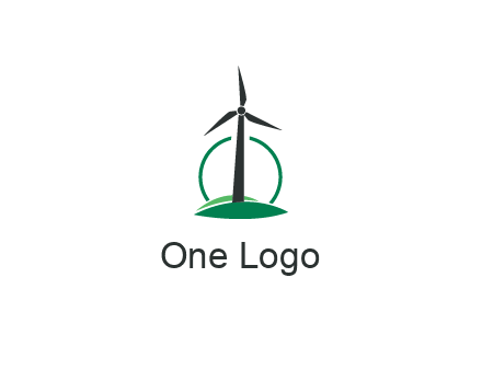 circle behind windmill