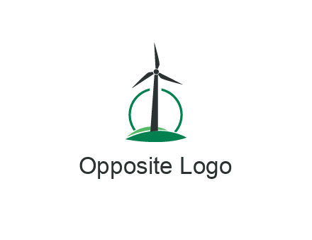 circle behind windmill