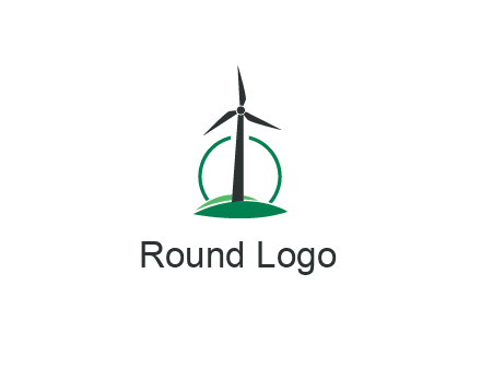 circle behind windmill