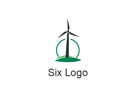 circle behind windmill