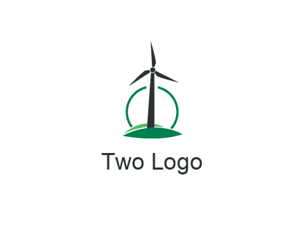 circle behind windmill