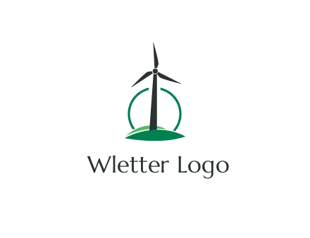 circle behind windmill