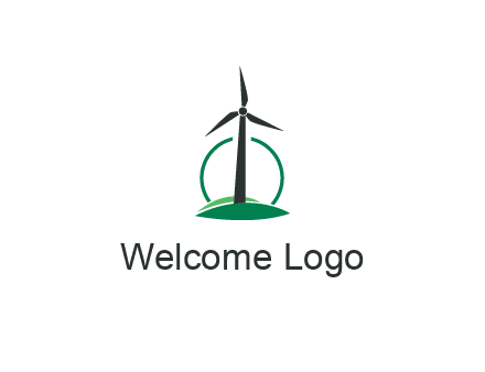 circle behind windmill
