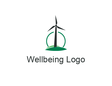 circle behind windmill