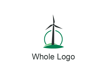 circle behind windmill