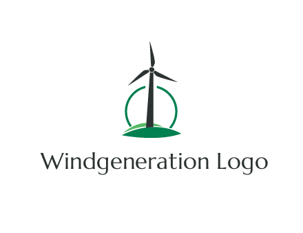 circle behind windmill