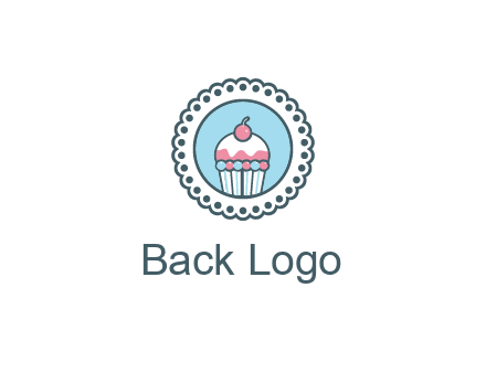 cute cupcake in circle floral design