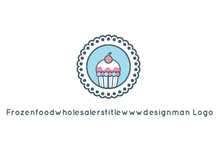 cute cupcake in circle floral design