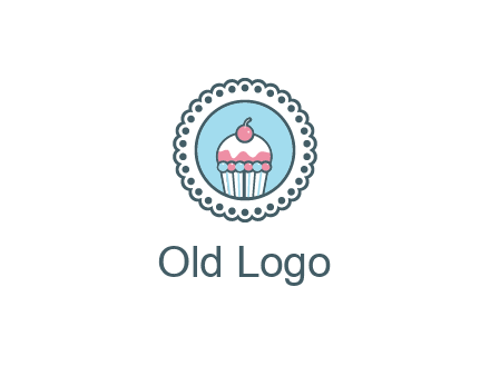 cute cupcake in circle floral design