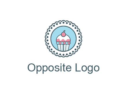 cute cupcake in circle floral design