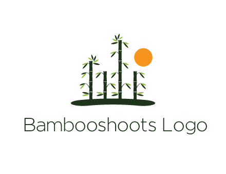 bamboo trees with sun