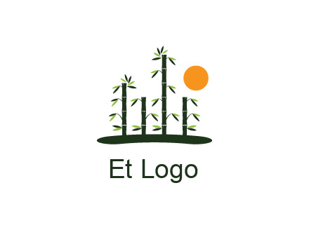 bamboo trees with sun