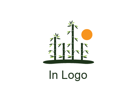 bamboo trees with sun