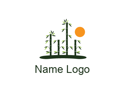 bamboo trees with sun
