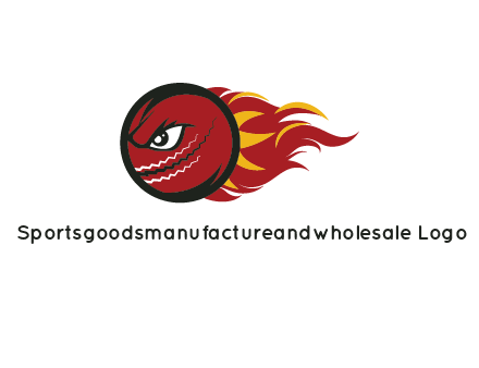 cricket ball with angry face on flames